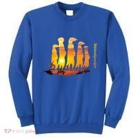 Meerkat Group With Sunset Wildlife Meerkat Cute Gift Sweatshirt thumb 0
