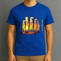 Meerkat Group With Sunset Wildlife Meerkat Cute Gift T-Shirt thumb 3
