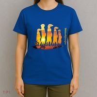 Meerkat Group With Sunset Wildlife Meerkat Cute Gift T-Shirt thumb 4