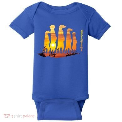 Meerkat Group With Sunset Wildlife Meerkat Cute Gift Baby Bodysuit