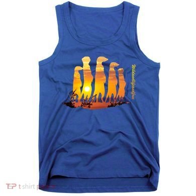 Meerkat Group With Sunset Wildlife Meerkat Cute Gift Tank Top