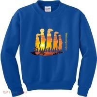Meerkat Group With Sunset Wildlife Meerkat Cute Gift Kids Sweatshirt thumb 0