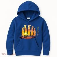 Meerkat Group With Sunset Wildlife Meerkat Cute Gift Kids Hoodie thumb 0