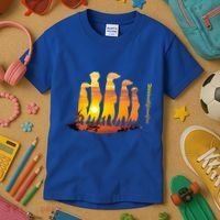 Meerkat Group With Sunset Wildlife Meerkat Cute Gift Kids T-Shirt thumb 3