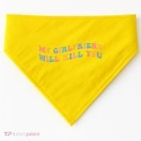My Girlfriend Will Kill You Funny Boyfriend Dating Couples USA-Made Doggie Bandana thumb 0