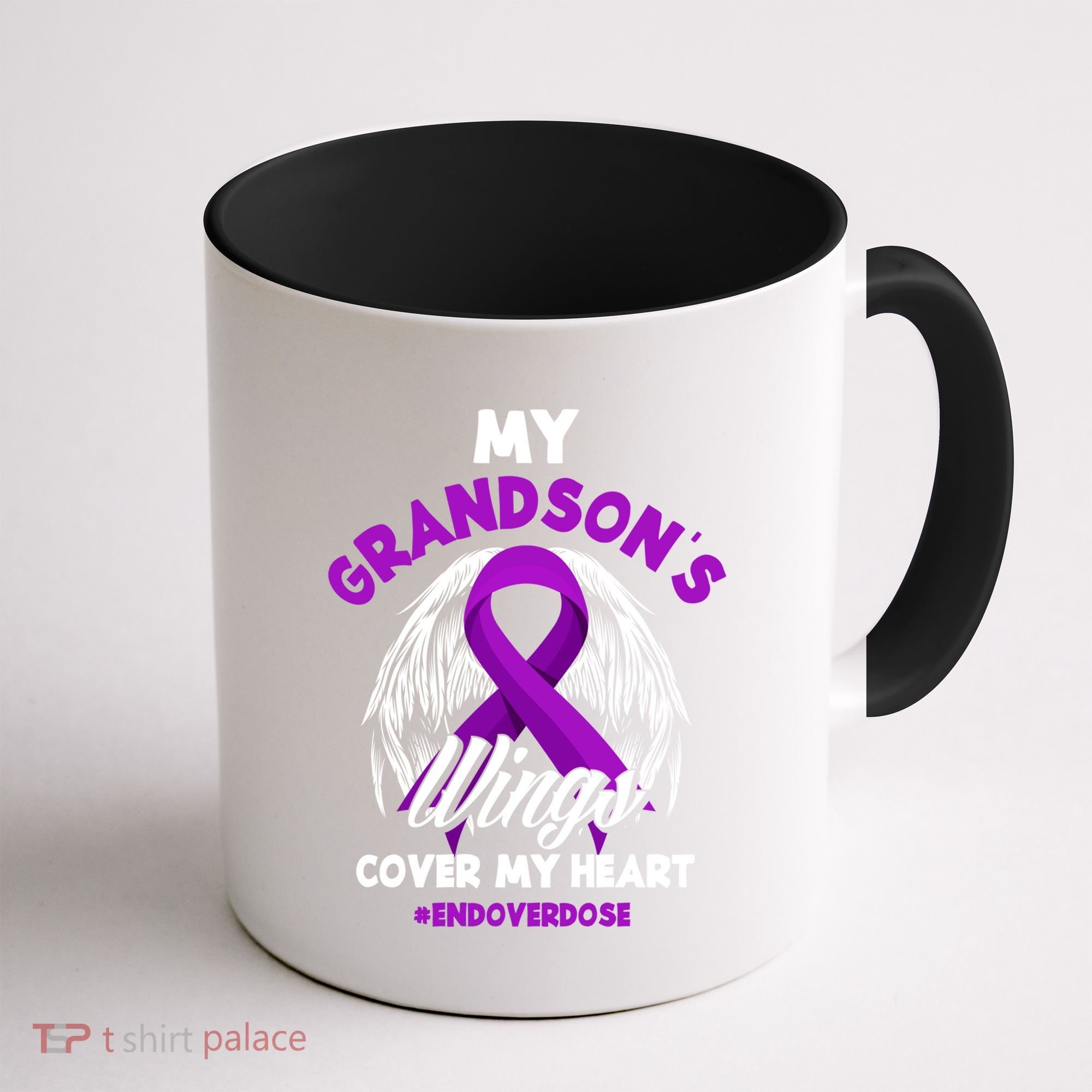 My Grandson's Wings Cover My Heart End Overdose Cool Gift Coffee Mug