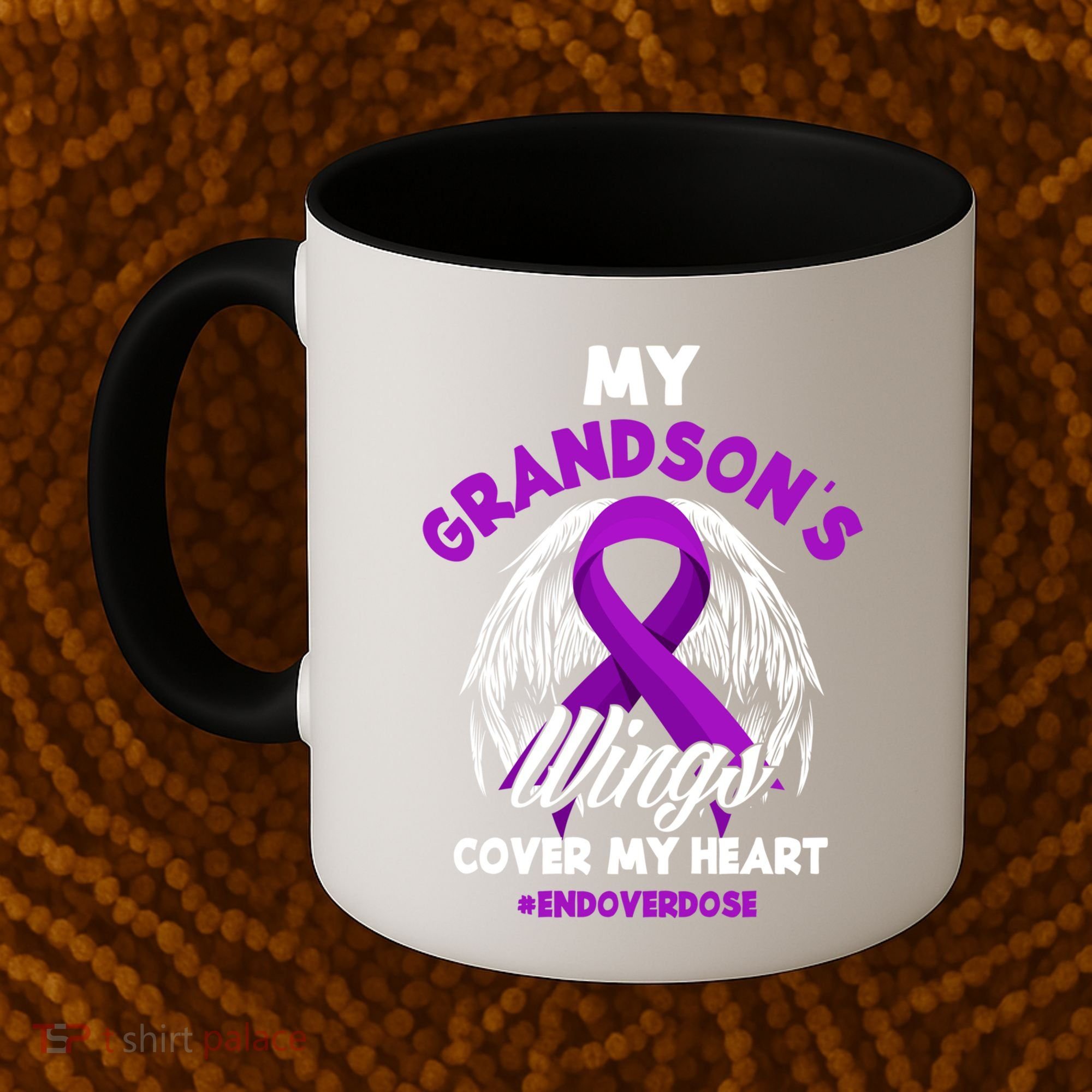 My Grandson's Wings Cover My Heart End Overdose Cool Gift Coffee Mug