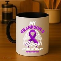 My Grandson's Wings Cover My Heart End Overdose Cool Gift Coffee Mug thumb 4