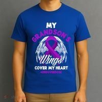 My Grandson's Wings Cover My Heart End Overdose Cool Gift T-Shirt thumb 3