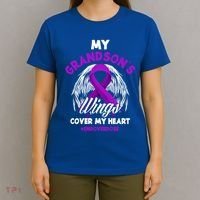 My Grandson's Wings Cover My Heart End Overdose Cool Gift T-Shirt thumb 4