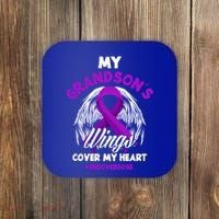 My Grandson's Wings Cover My Heart End Overdose Cool Gift Coaster thumb 0