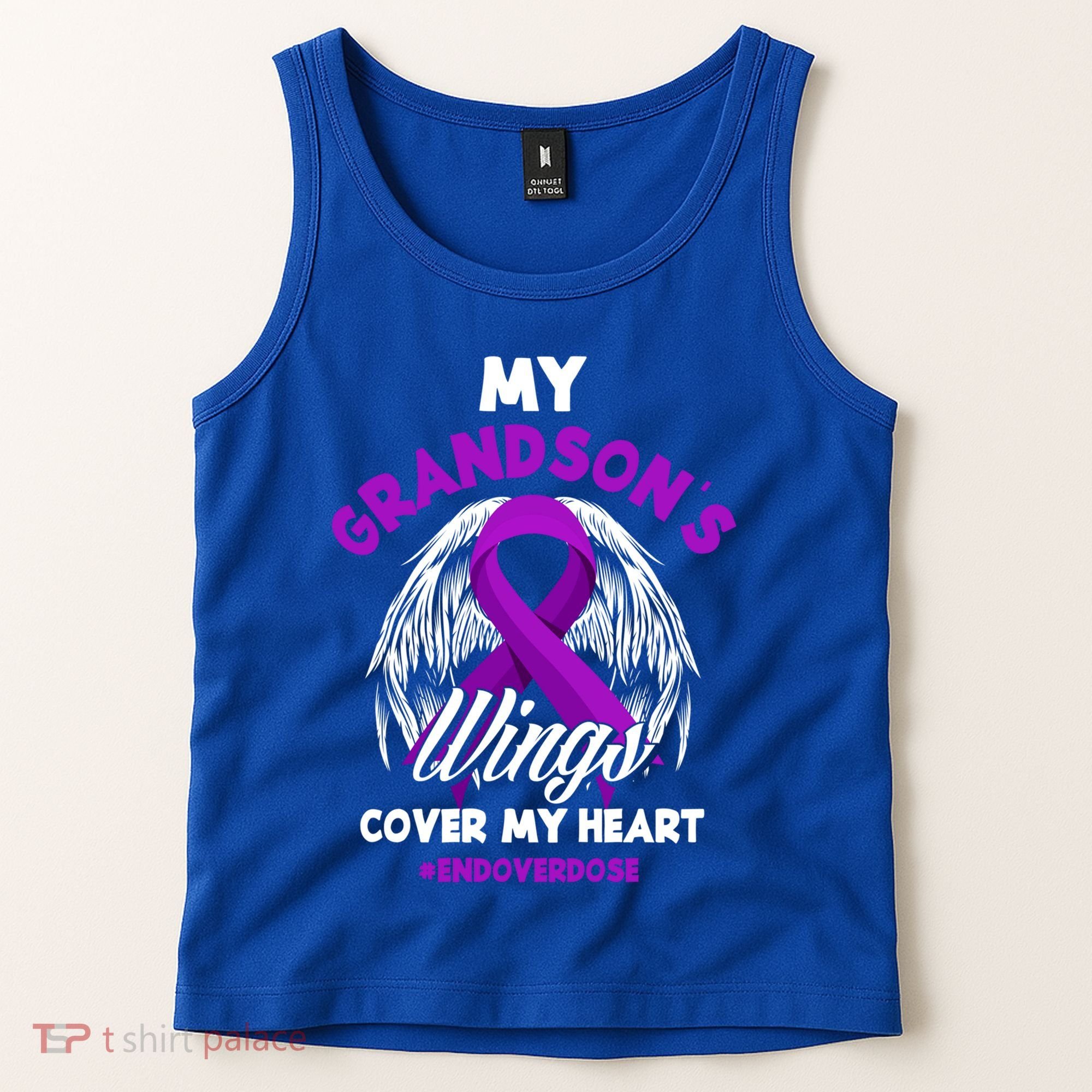 My Grandson's Wings Cover My Heart End Overdose Cool Gift Tank Top