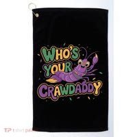 Mardi Gras WhoS Your Crawdaddy Fun Party Gift Golf Towel thumb 0