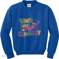 Mardi Gras WhoS Your Crawdaddy Fun Party Gift Kids Sweatshirt thumb 0