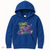 Mardi Gras WhoS Your Crawdaddy Fun Party Gift Kids Hoodie thumb 0
