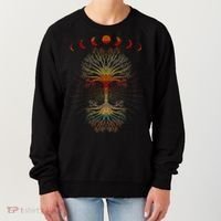 Moon Hippie 60s 70s Vibe Trees Of Life Retro Graphic Women's Sweatshirt thumb 0