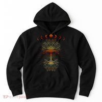Moon Hippie 60s 70s Vibe Trees Of Life Retro Graphic Hoodie thumb 0