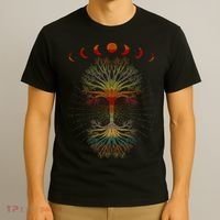 Moon Hippie 60s 70s Vibe Trees Of Life Retro Graphic T-Shirt thumb 3