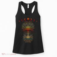Moon Hippie 60s 70s Vibe Trees Of Life Retro Graphic Women's Tank Top thumb 0