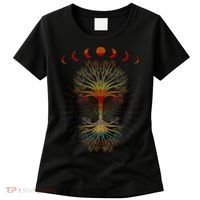 Moon Hippie 60s 70s Vibe Trees Of Life Retro Graphic Women's T-Shirt thumb 0
