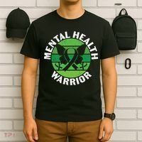 Mental Health Awareness Funny Mental Health Warrior Gift T-Shirt thumb 6