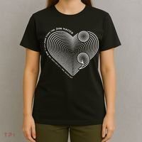 Mental Health Awareness Heart SemiColon Anti Suicide T-Shirt thumb 4