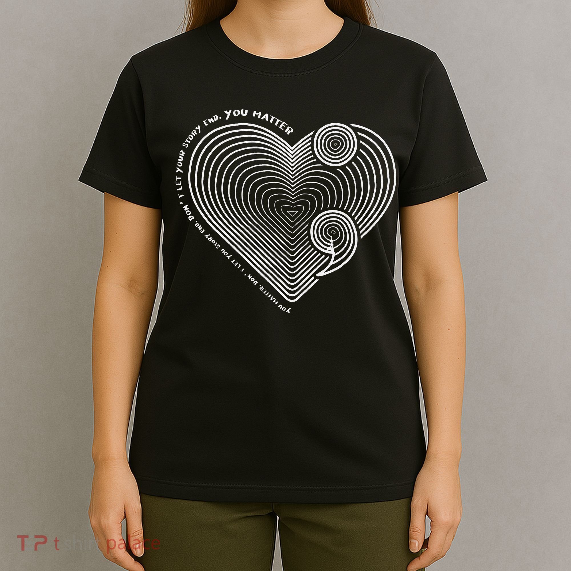 Mental Health Awareness Heart SemiColon Anti Suicide T-Shirt