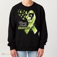 Mental Health Awareness Butterfly Green Ribbon  Women's Sweatshirt thumb 0