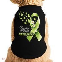 Mental Health Awareness Butterfly Green Ribbon  Doggie Tank thumb 0