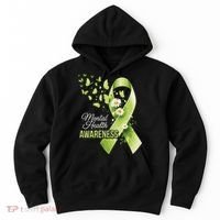 Mental Health Awareness Butterfly Green Ribbon  Hoodie thumb 0