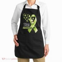 Mental Health Awareness Butterfly Green Ribbon  Apron thumb 2