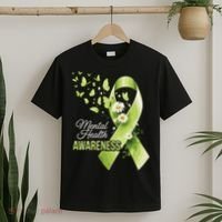 Mental Health Awareness Butterfly Green Ribbon  T-Shirt thumb 2