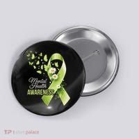 Mental Health Awareness Butterfly Green Ribbon  Button thumb 0