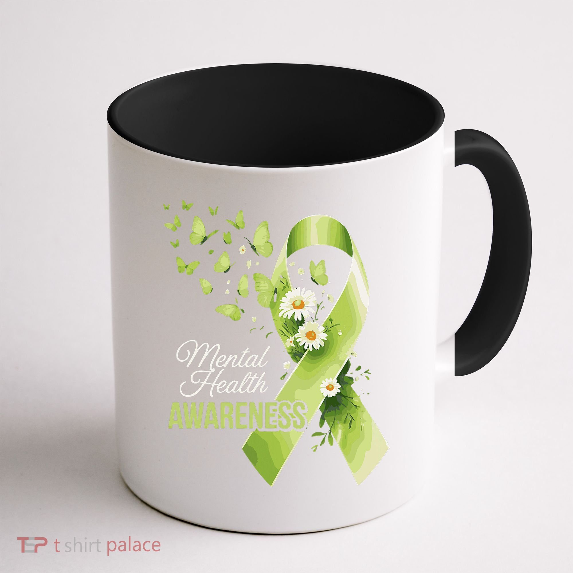 Mental Health Awareness Butterfly Green Ribbon  Coffee Mug