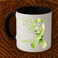 Mental Health Awareness Butterfly Green Ribbon  Coffee Mug thumb 2