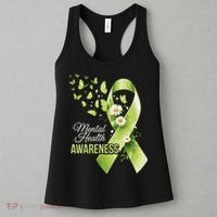 Mental Health Awareness Butterfly Green Ribbon  Women's Tank Top thumb 3