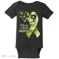 Mental Health Awareness Butterfly Green Ribbon  Baby Bodysuit thumb 0