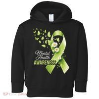 Mental Health Awareness Butterfly Green Ribbon  Toddler Hoodie thumb 0