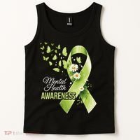 Mental Health Awareness Butterfly Green Ribbon  Tank Top thumb 2