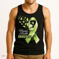 Mental Health Awareness Butterfly Green Ribbon  Tank Top thumb 3