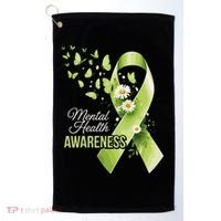 Mental Health Awareness Butterfly Green Ribbon  Golf Towel thumb 0