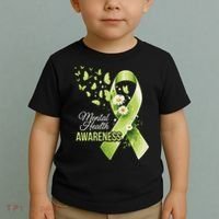 Mental Health Awareness Butterfly Green Ribbon  Toddler T-Shirt thumb 2