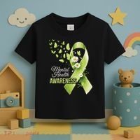 Mental Health Awareness Butterfly Green Ribbon  Toddler T-Shirt thumb 3