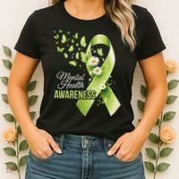 Mental Health Awareness Butterfly Green Ribbon  Women's T-Shirt thumb 2