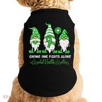 Mental Health Awareness Support Squad Gnome Green Ribbon Doggie Tank thumb 0