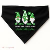 Mental Health Awareness Support Squad Gnome Green Ribbon USA-Made Doggie Bandana thumb 0