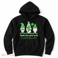 Mental Health Awareness Support Squad Gnome Green Ribbon Hoodie thumb 0