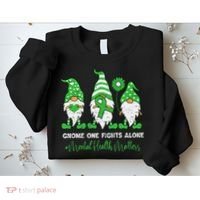Mental Health Awareness Support Squad Gnome Green Ribbon Sweatshirt thumb 2