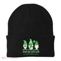 Mental Health Awareness Support Squad Gnome Green Ribbon Beanie thumb 0
