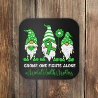 Mental Health Awareness Support Squad Gnome Green Ribbon Coaster thumb 0